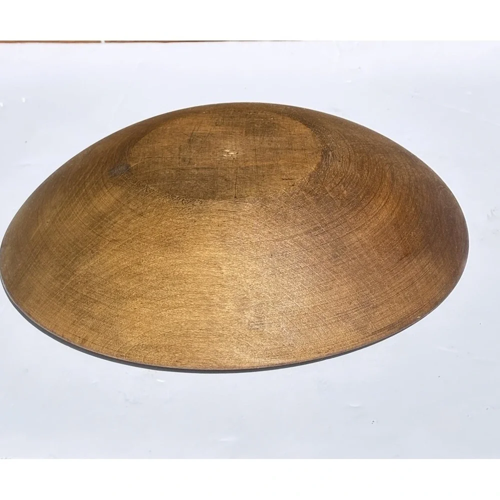 Primitive Wooden Round Bowl Farmhouse Kitchen Decor Cabin 9